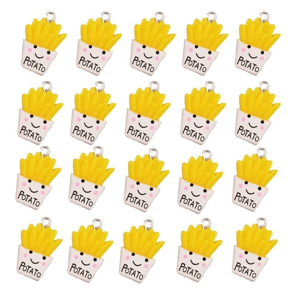 8358 20pcs French Fries Food Pendants Charms for DIY Earring Bracelet